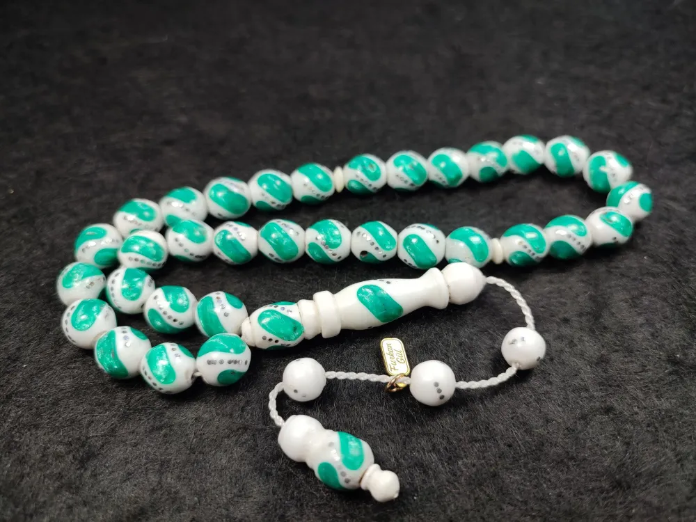 Furkan Gül Usta İşi̇ İmzalı 925 Ayar Gümüş Çakımlı Mi̇neli̇ Deve Kemi̇ği̇