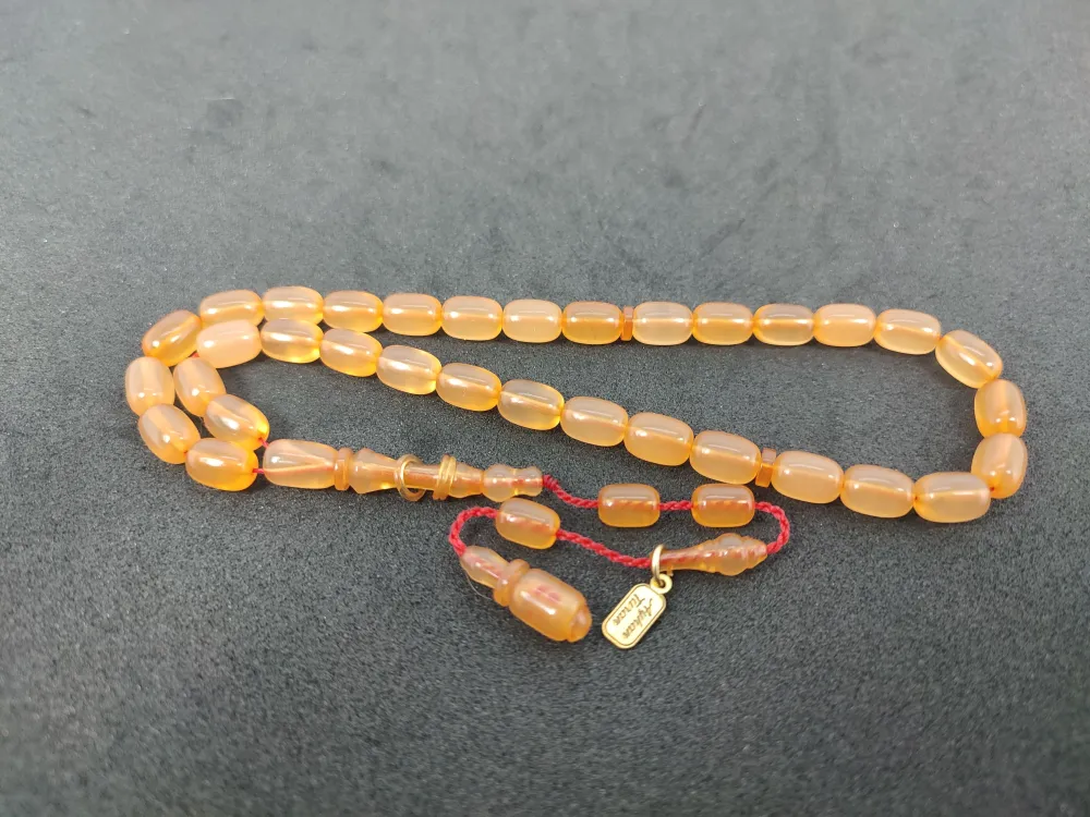 Ayhan Turan Usta Eseri̇ 0.6 Mm Deli̇m Halkalı İmame Tam El Boy Sıkma Kehri̇bar küçük resim 3