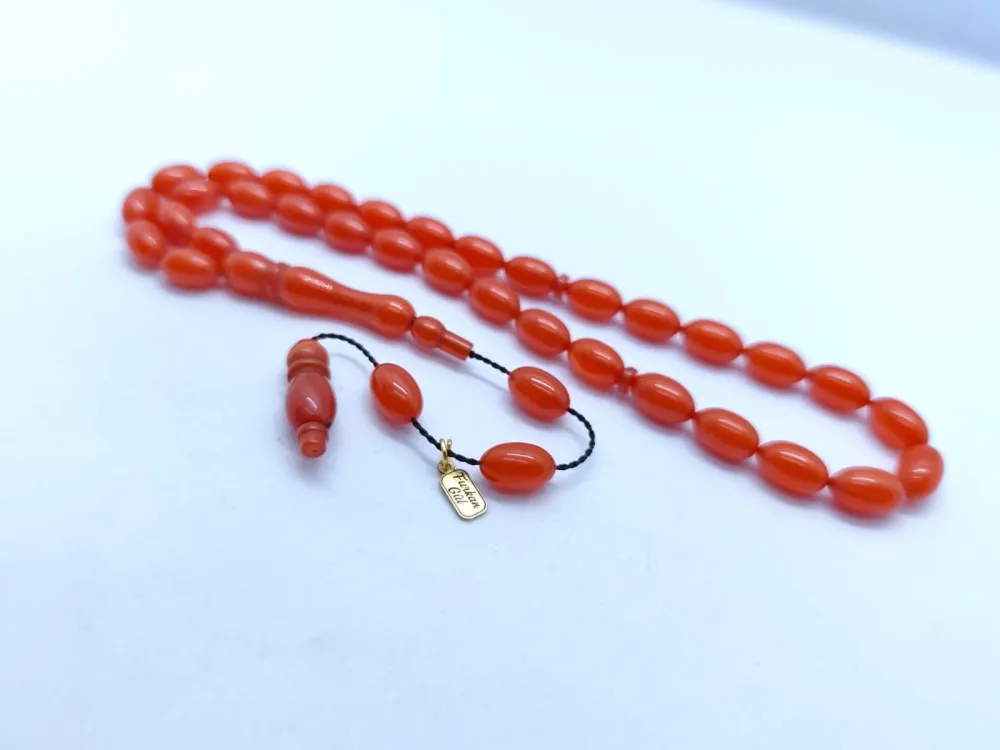 Furkan Gül Usta Eseri̇ 0.6 Şeffaf Deli̇m Çi̇ft Kat Ci̇lalı Yemen Zar Kehri̇bar küçük resim 2