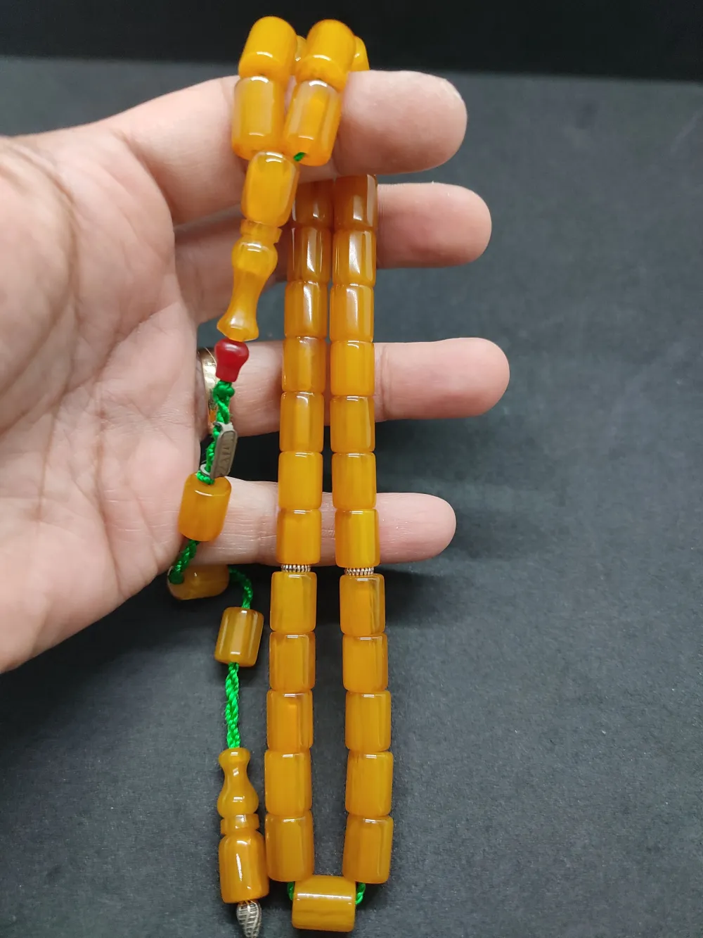 Zeyzun Usta Eseri̇ Di̇k Damar (İmza Çi̇vi̇ Ara Pulları Gümüş) Sıkma Kehri̇bar küçük resim 3