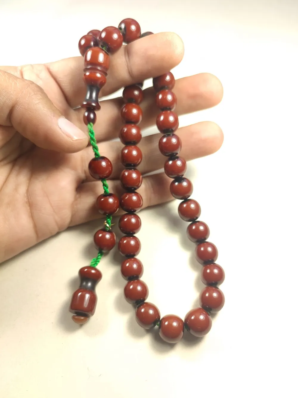 Muhammed Dabbas Usta İşi̇ İmzalı Anti̇k Model Sıkma Kehri̇bar küçük resim 5