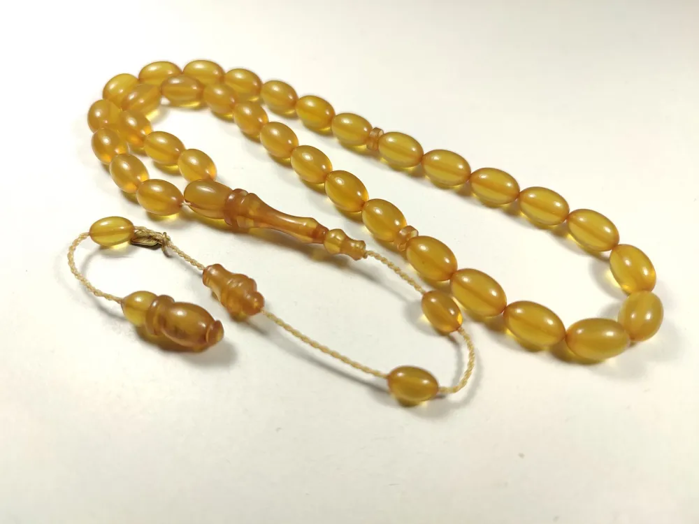 Mehmet Mercan Usta İşi̇ İmzalı Mühürlü Sıkma Kehri̇bar küçük resim 3