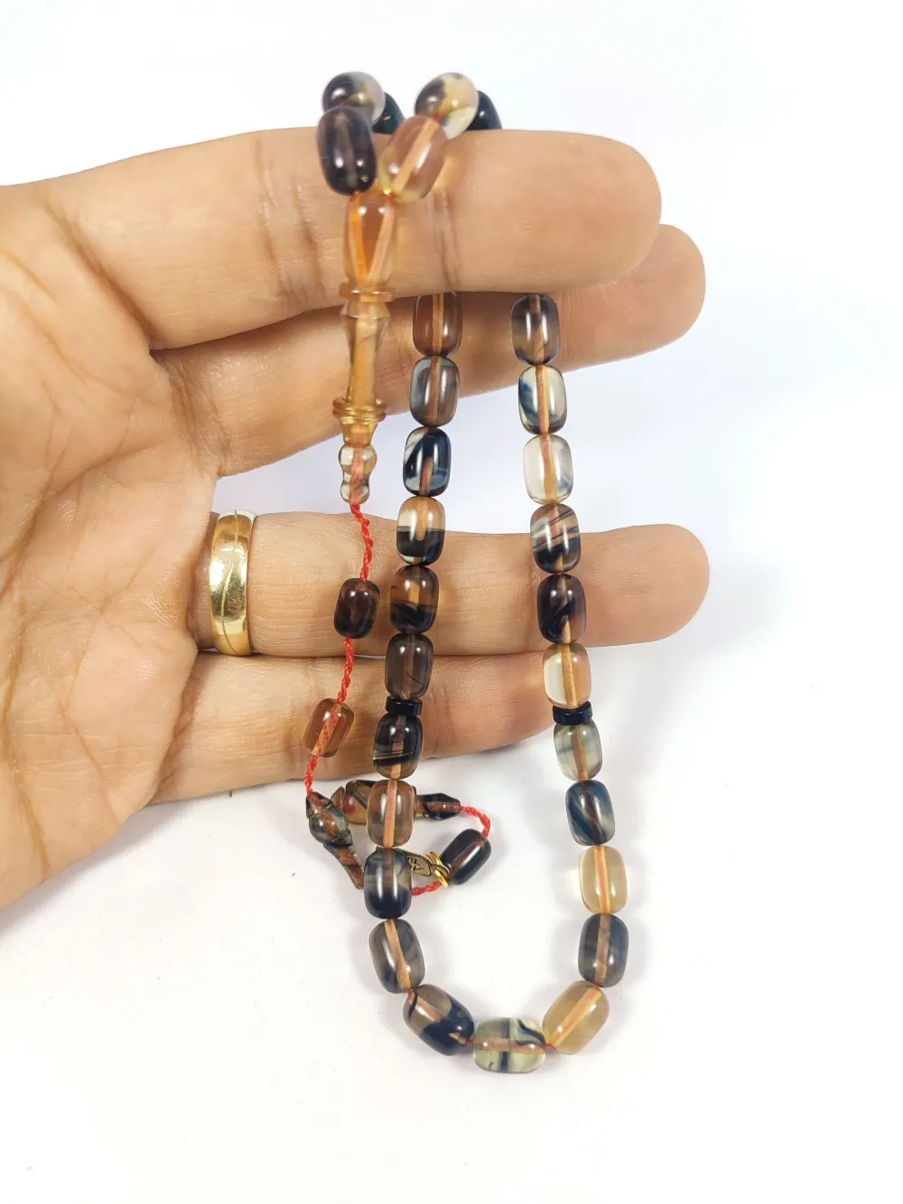 Ayhan Turan Usta Eseri̇ 0.6 Mm Deli̇m Halkalı İmame Tam El Boy Sıkma Kehri̇bar küçük resim 5