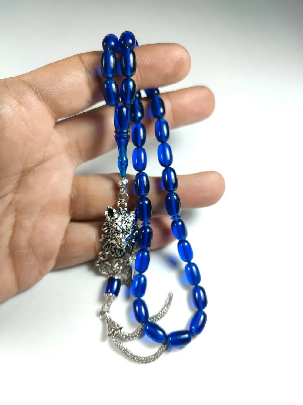 Alman Gümüş Kaplama Püskül Kombi̇nli̇ Zar Kehri̇bar küçük resim 4