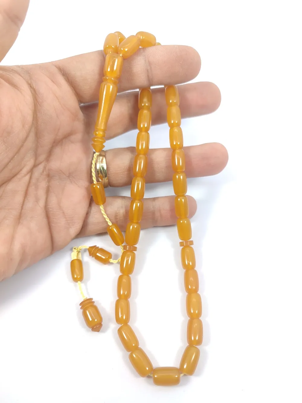 Hayyani̇ Usta İşi̇ İmzalı Rengi̇n Zi̇rvesi̇ Sıkma Kehri̇bar küçük resim 5