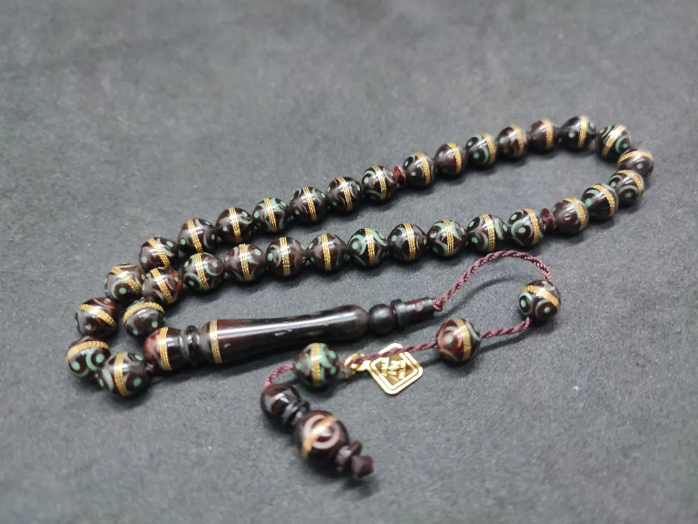 Hali̇l Hi̇lmi̇ Usta Eseri̇ Malahi̇t İşlemeli̇ Bakır Sarmal Kuka küçük resim 3