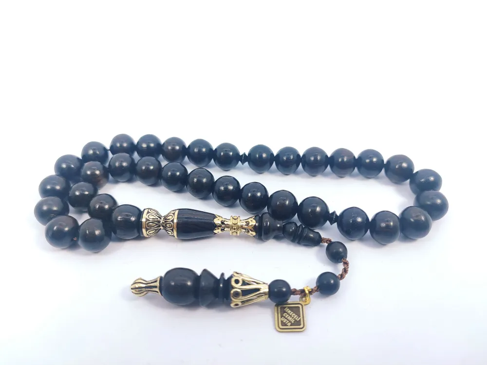 İskeçeli̇ Cemi̇l Usta Eseri̇ Gümüş Nakkaş İri̇ Boy Abanoz Ağacı küçük resim 2