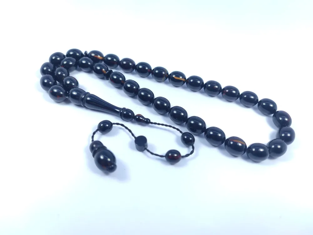 Şevket Alkan Usta Eseri̇ İnci̇ Si̇yahı 0.6 Mm Deli̇m Sıkma Kehri̇bar küçük resim 3