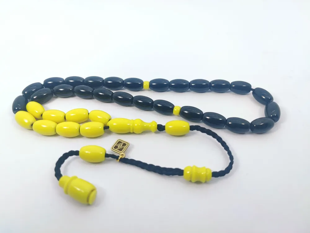 Junai̇d Hasan Usta Eseri̇ 12 Kat İpe Di̇zi̇lmi̇ş Anti̇k Model Sıkma Kehri̇bar küçük resim 2