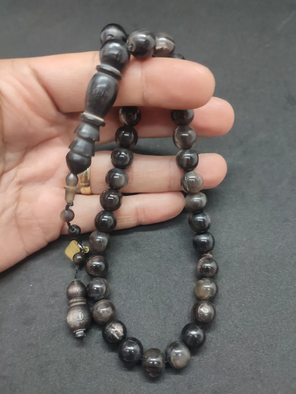 İskeçeli̇ Cemi̇l Usta Eseri̇ Mevlevi̇ Model İri̇ Boy  Bufalo Boynuzu küçük resim 4