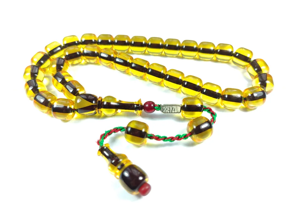 Mahmud Zeyzun Usta İşi̇ İmzalı Mühürlü (İmzası Gümüştür) Sıkma Kehri̇bar Kopyası küçük resim 3