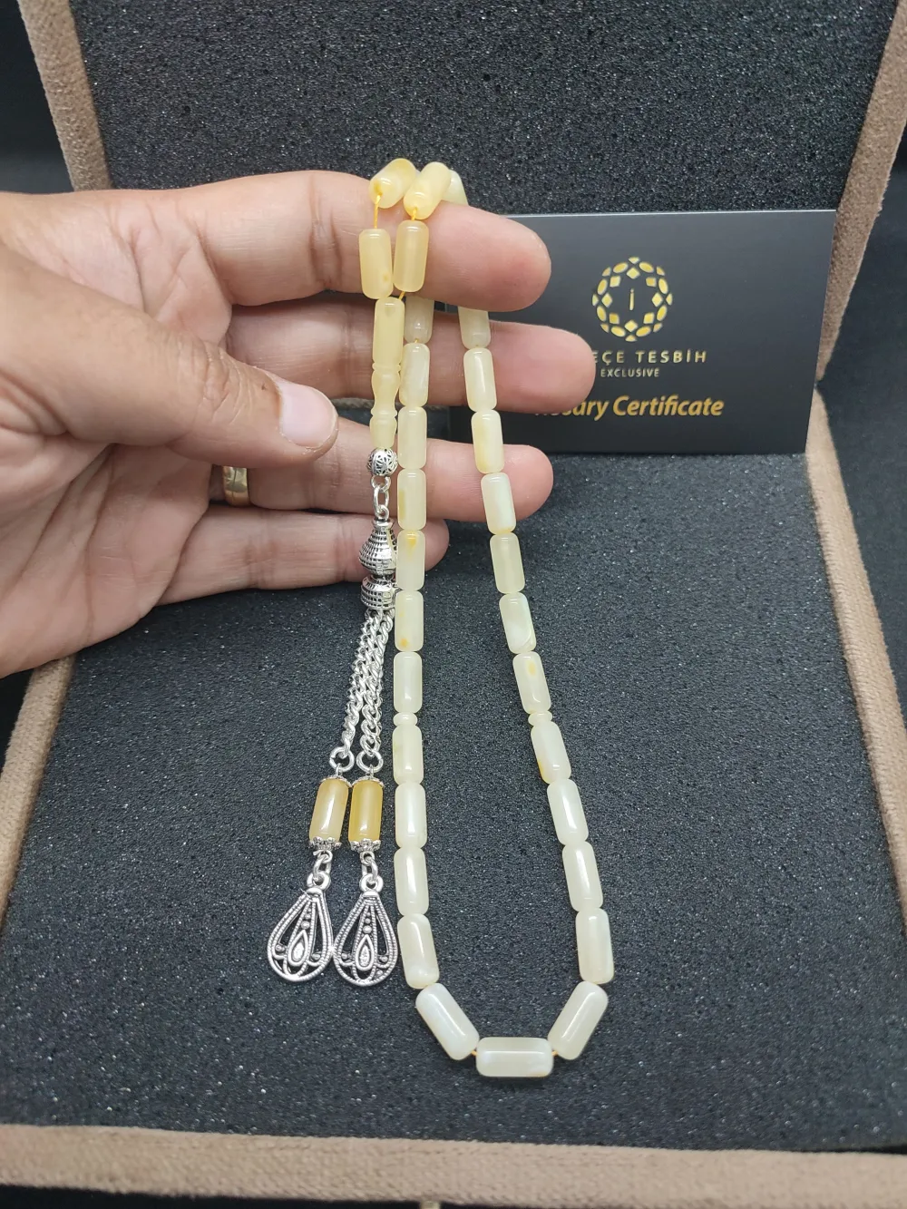 Gümüş Püsküllü Vıp Kadi̇fe Kutulu 13.29 Gr.  Hatasız Kali̇ngrad Krali̇çe Kaya Damla küçük resim 5