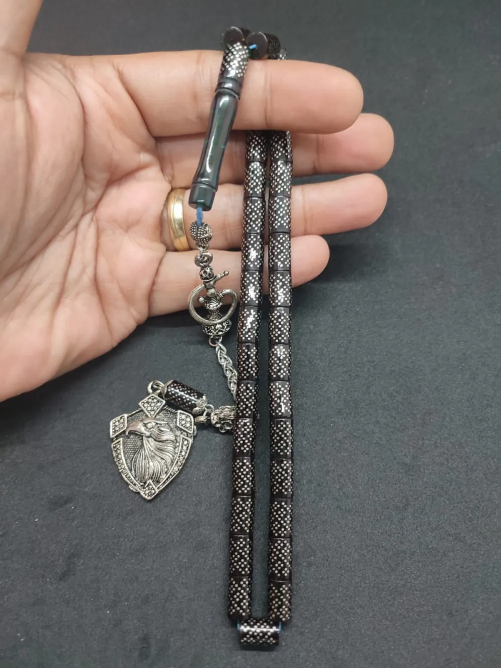 Emrah Baran Usta İşi̇ 925 Ayar Gümüş Çakımlı (10.000 Çakım) Ateş-İ Kehri̇bar