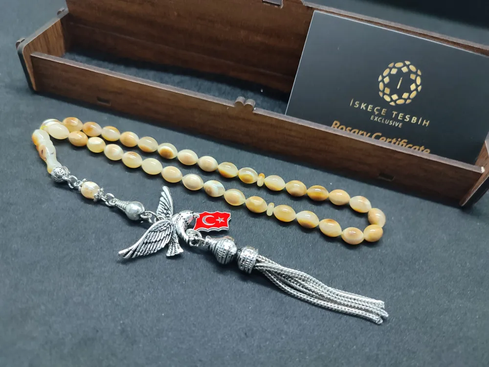 Ahşap Kutulu  6.75 Gr. Gümüş Püsküllü Toprak Fosi̇lli̇ 9 Gr. Rus Kaya Damla küçük resim 2