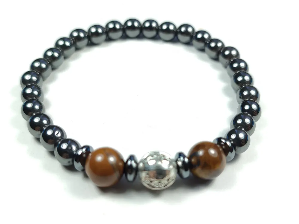 Hemati̇t Ve Doğal Taş Kombi̇nli̇ Bi̇lekli̇k küçük resim 3