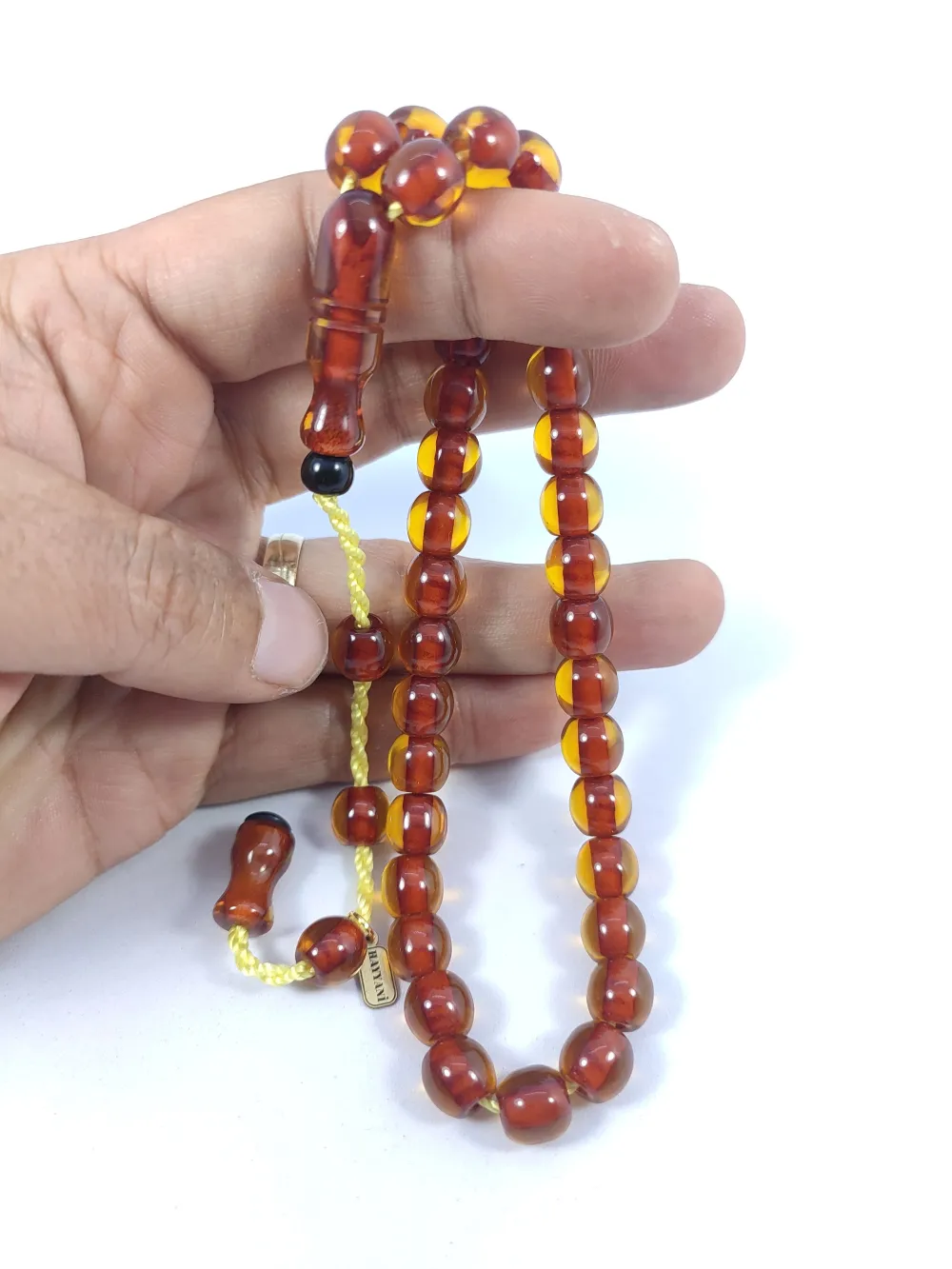 Hayyani̇ Usta Eseri̇ İmzalı El Boy Alman Faturan Sıkma Kehri̇bar küçük resim 5