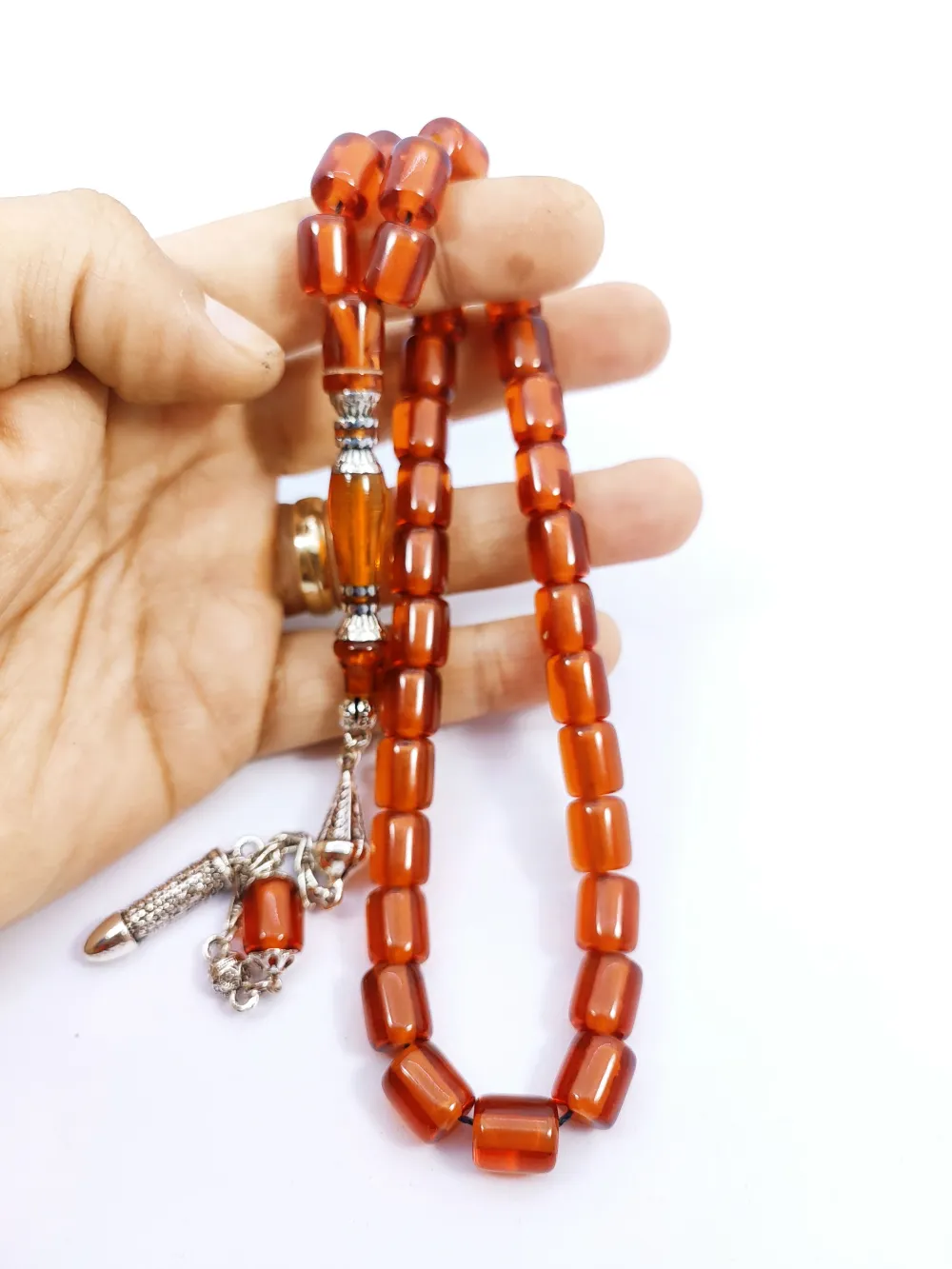 925 Ayar Gümüş Nakkaş Çi̇ft Kat Torna Çi̇ft Ci̇lalı Necef küçük resim 5