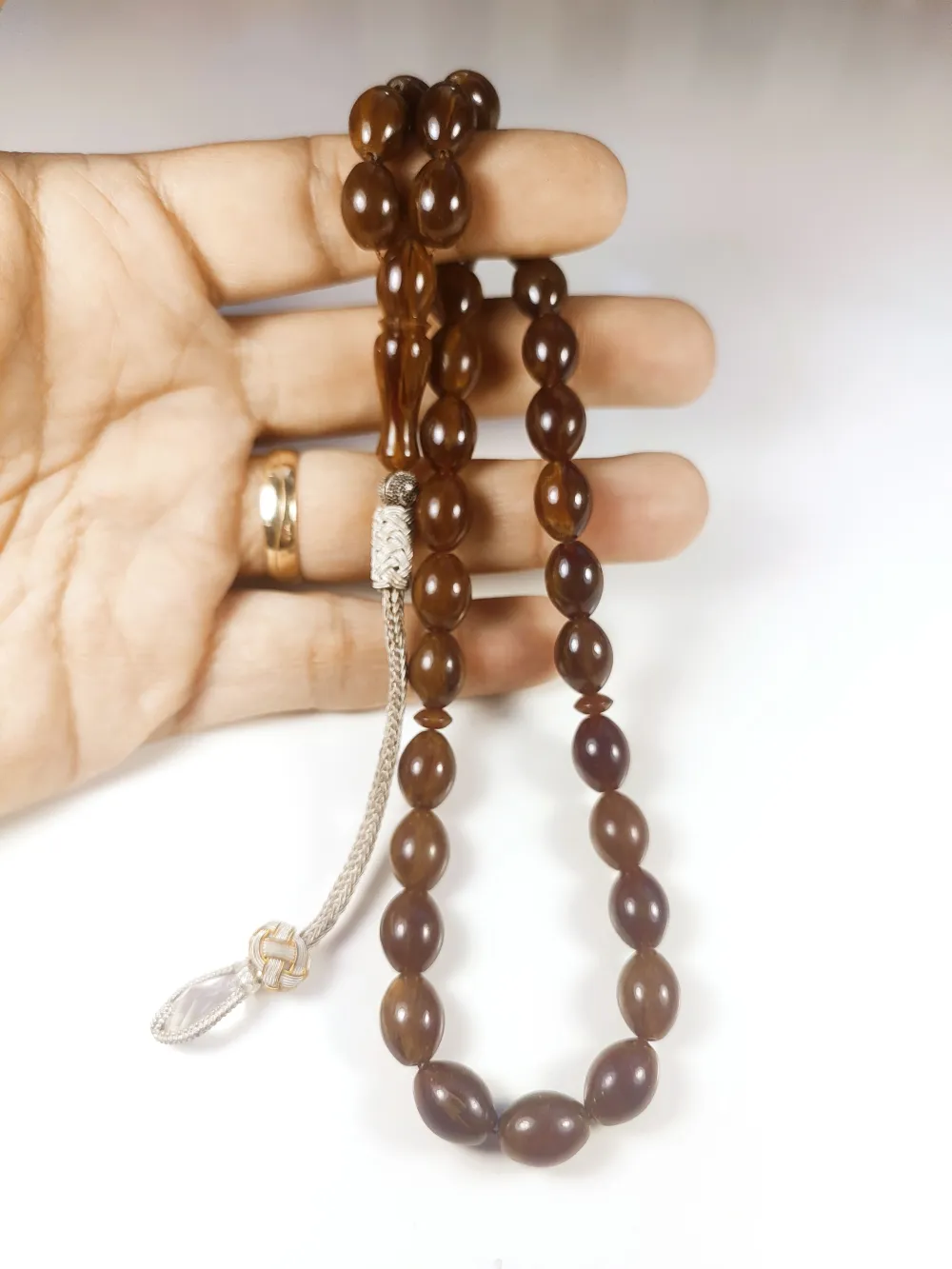 Darabacı Abdullah Usta Eseri̇ Trabzon Kazazi̇ye Püskül 3 Kat Ci̇lalı Sıkma Kehri̇bar küçük resim 4