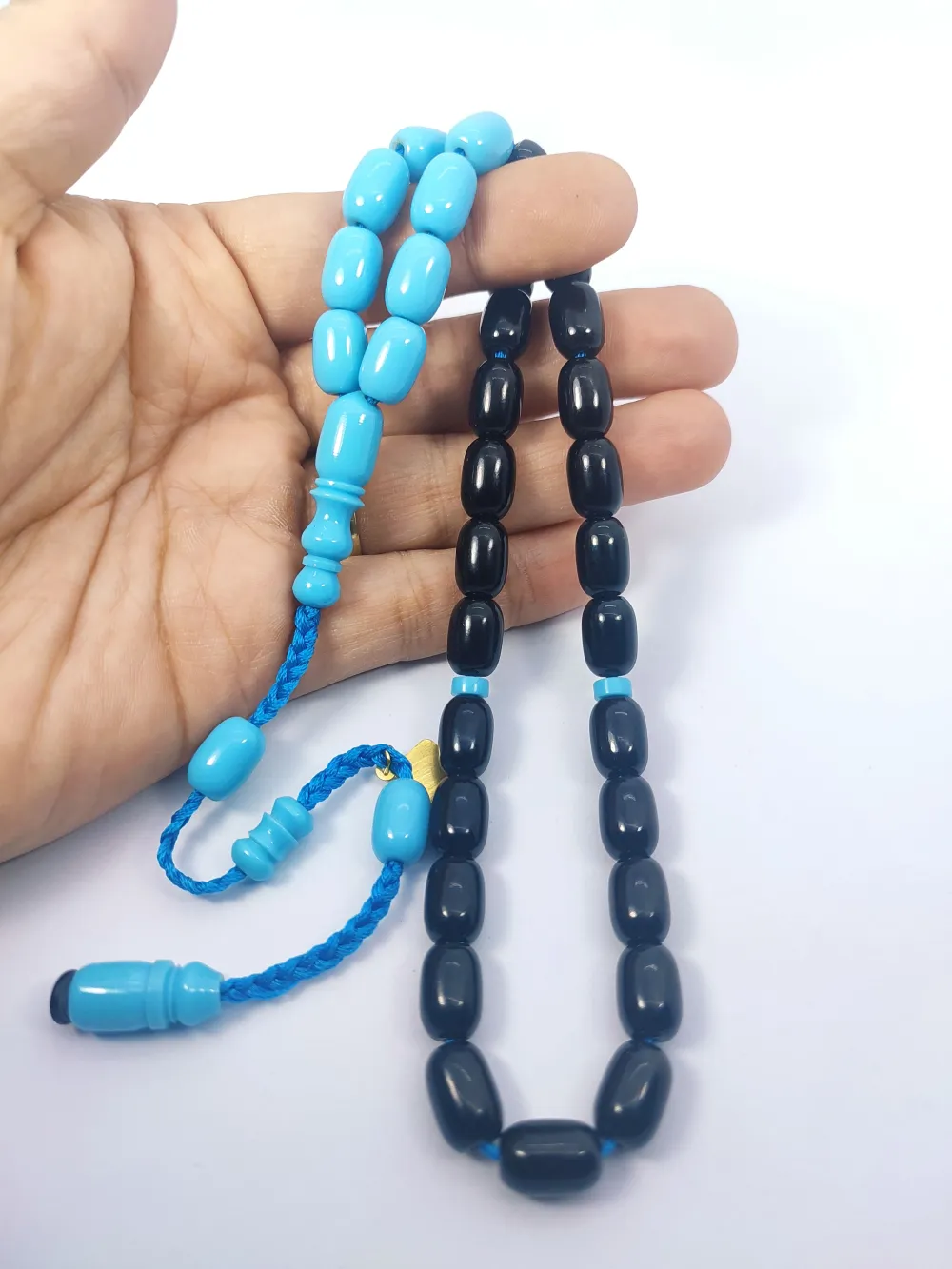 Junai̇d Hasan Usta Eseri̇ 12 Kat İpe Di̇zi̇lmi̇ş Anti̇k Model Sıkma Kehri̇bar küçük resim 4