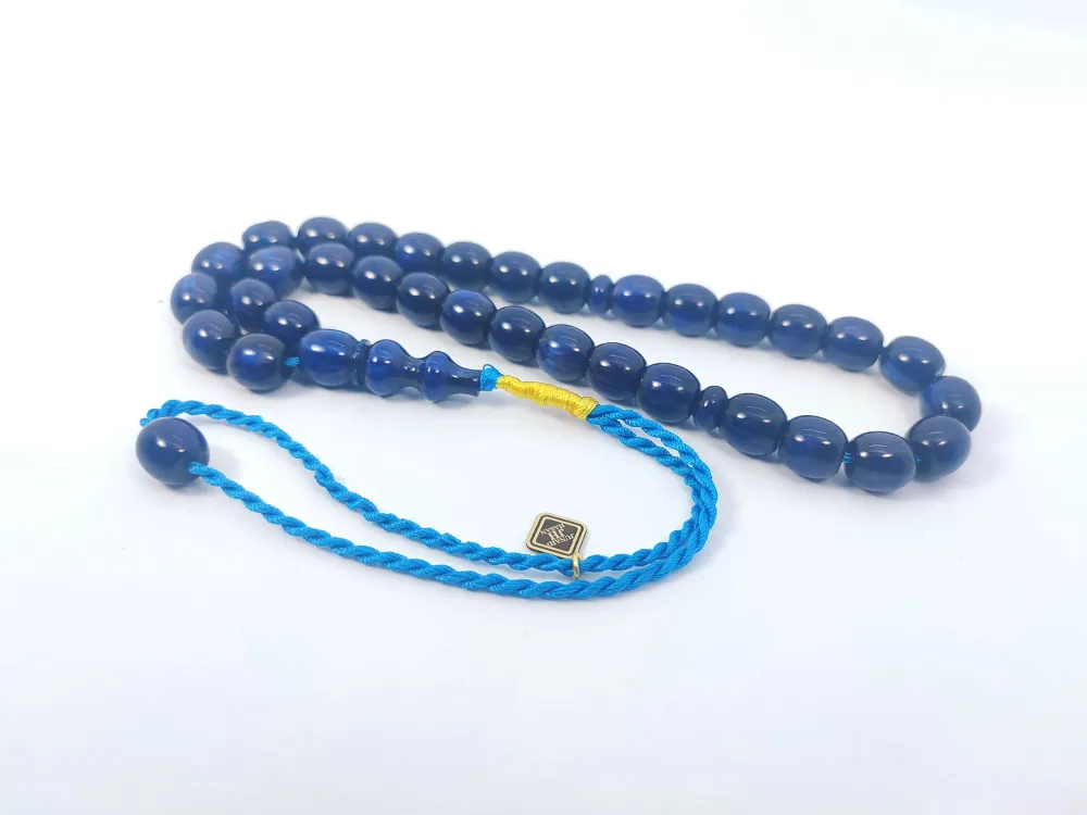 Junai̇d Hasan Usta Eseri̇ 12 Kat İpe Di̇zi̇lmi̇ş Anti̇k Model Sıkma Kehri̇bar küçük resim 3