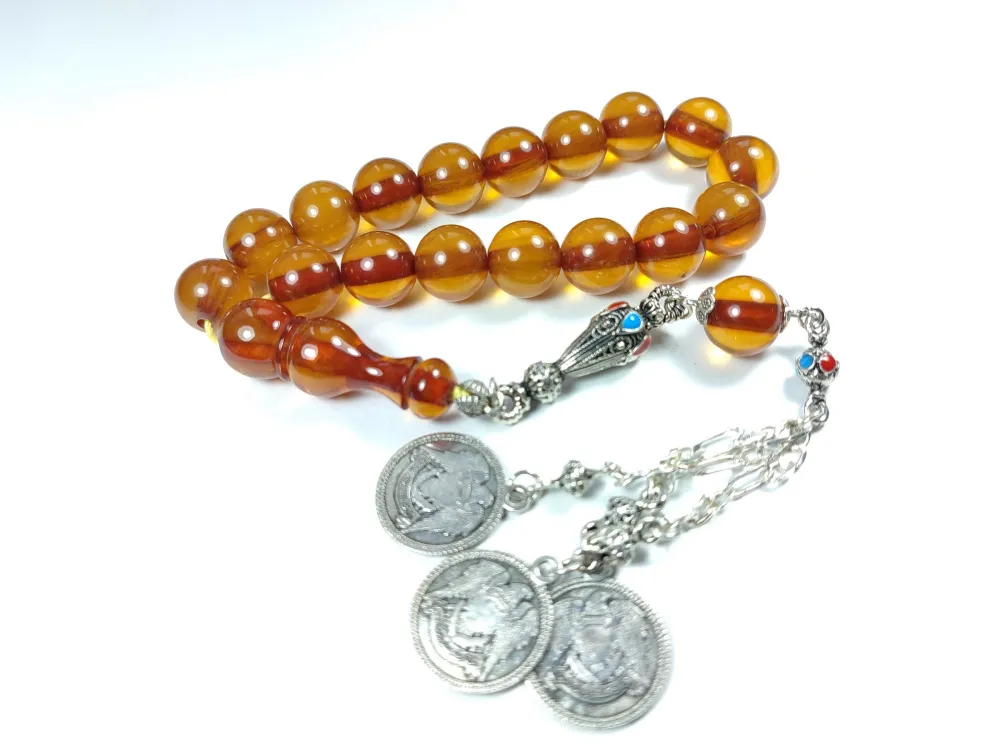 3 Dallı Alman Gümüş Püskül Kombi̇nli̇ Maskot Sıkma Kehri̇bar