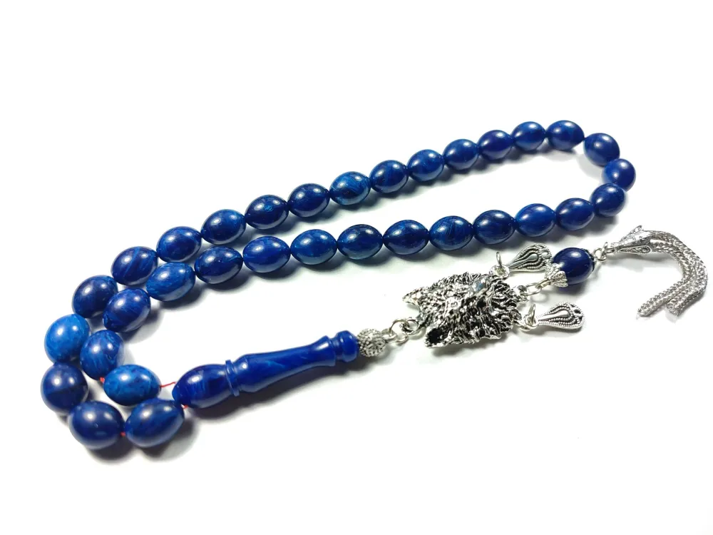 Kurt Başlı Alman Gümüş Püskül Kombi̇nli̇ 0.6 Deli̇m Sıkma Kehri̇bar küçük resim 3