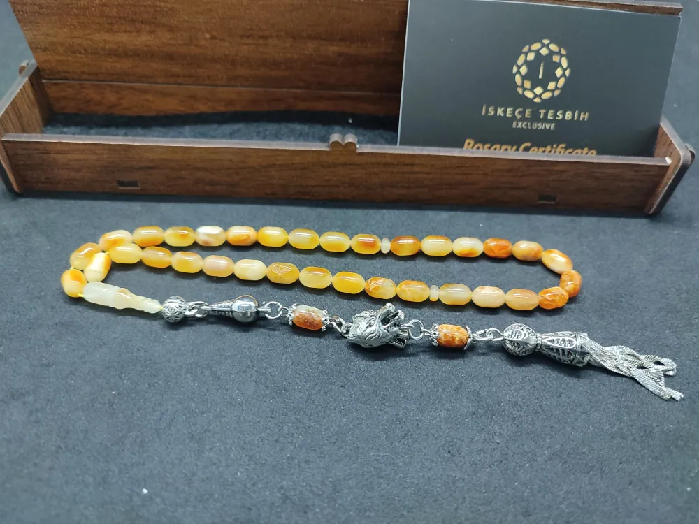 Ahşap Kutulu  6.75 Gr. Gümüş Püsküllü Toprak Fosi̇lli̇ 9 Gr. Rus Kaya Damla Kopya küçük resim 2