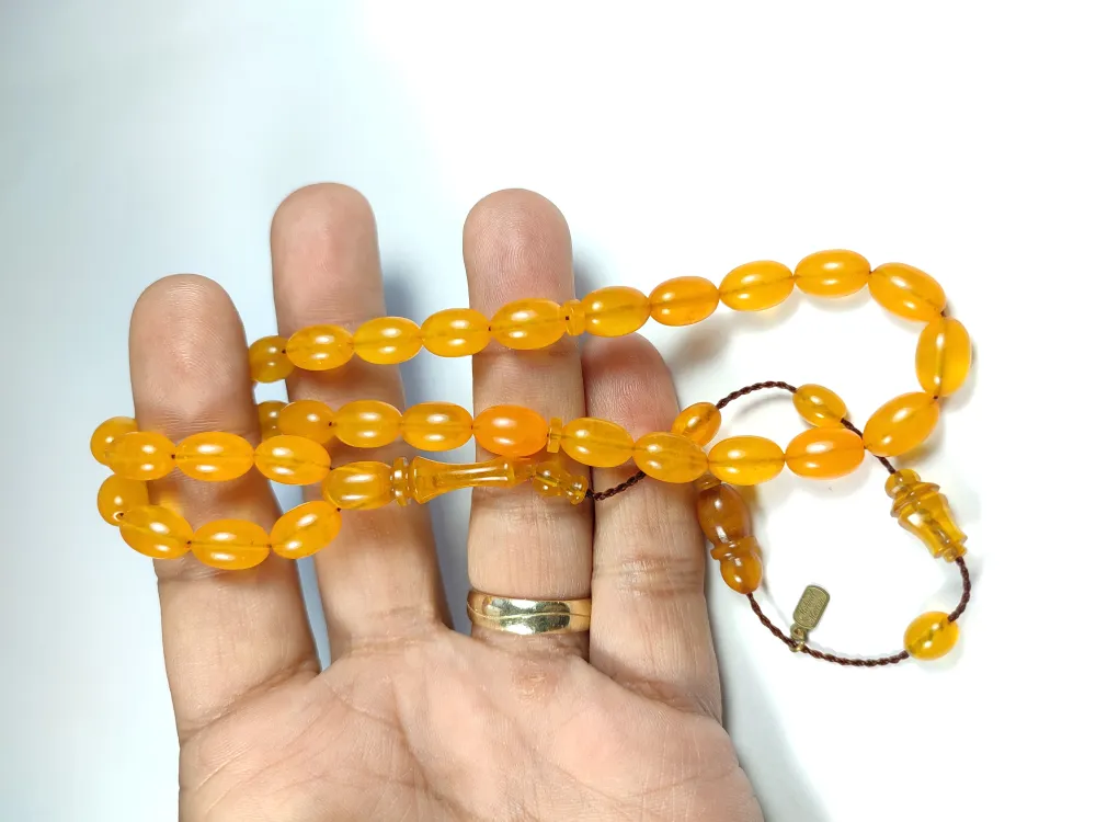 Mehmet Mercan Usta İşi̇ İmzalı 0.6 Mi̇li̇m Şeffaf Deli̇m  Sıkma Kehri̇bar küçük resim 4