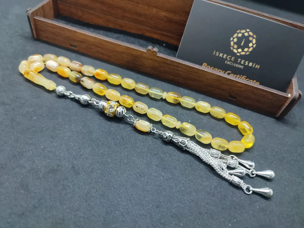 Ahşap Kutulu  6.75 Gr. Gümüş Püsküllü Toprak Fosi̇lli̇ 14.15 Gr. Rus Kaya Damla küçük resim 3