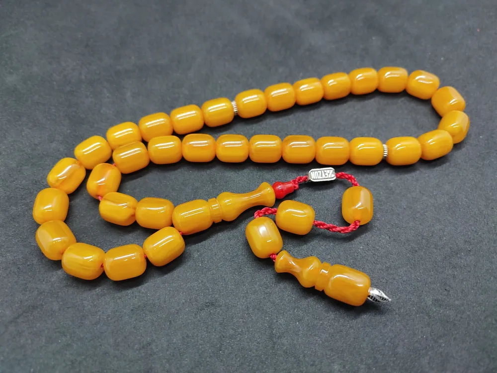 Zeyzun Usta Eseri̇ (İmza Çi̇vi̇ Ara Pulları Gümüş) Sıkma Kehri̇bar küçük resim 2