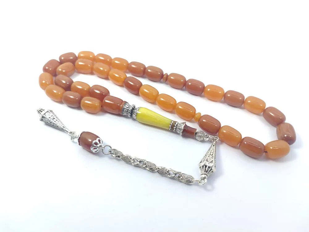 Şevket Alkan Usta İşi̇ 925 Ayar Gümüş Nakkaş İmame  Sıkma Kehri̇bar küçük resim 3