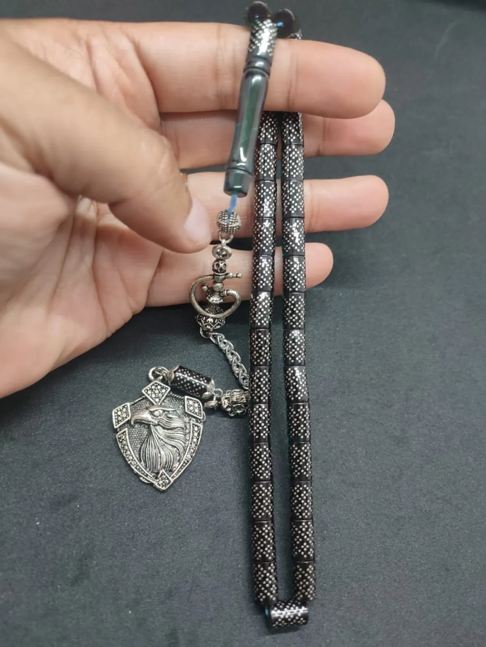 Emrah Baran Usta İşi̇ 925 Ayar Gümüş Çakımlı (10.000 Çakım) Ateş-İ Kehri̇bar küçük resim 3