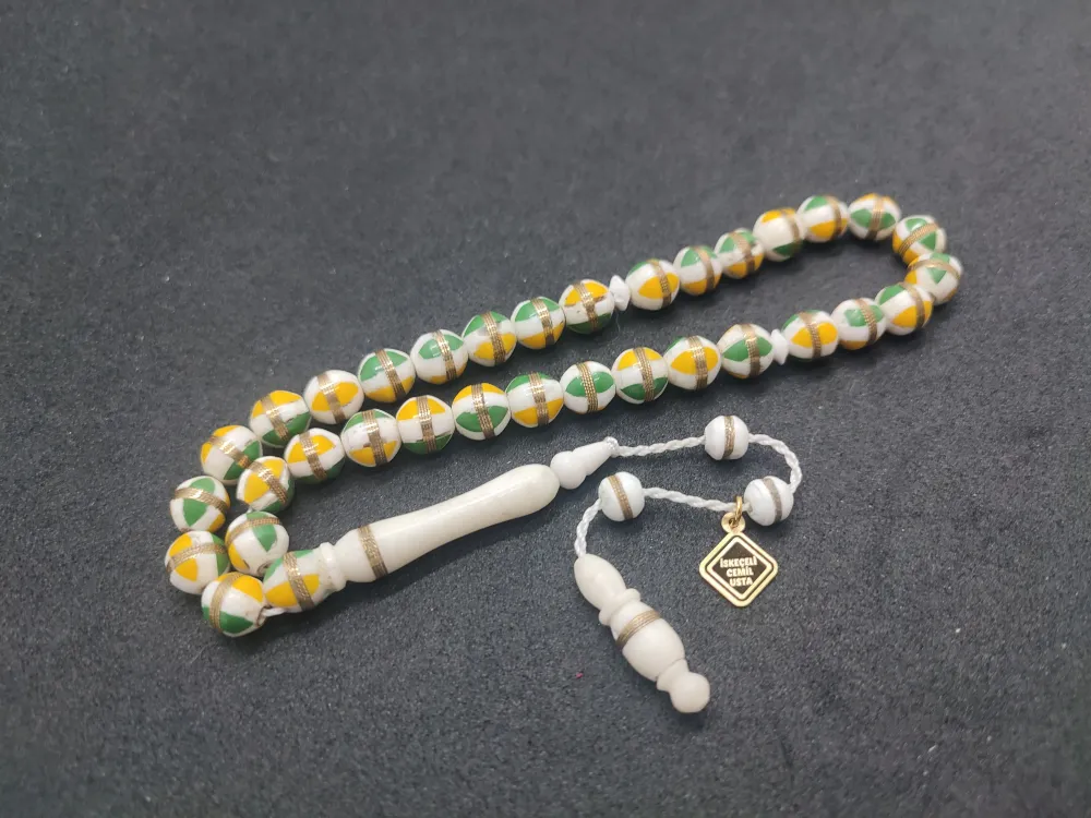 İskeçeli̇ Cemi̇l Usta Eseri̇ Gümüş Sarmal Ve Mi̇neli̇ Bi̇lek Boy Deve Kemi̇ği̇ küçük resim 3