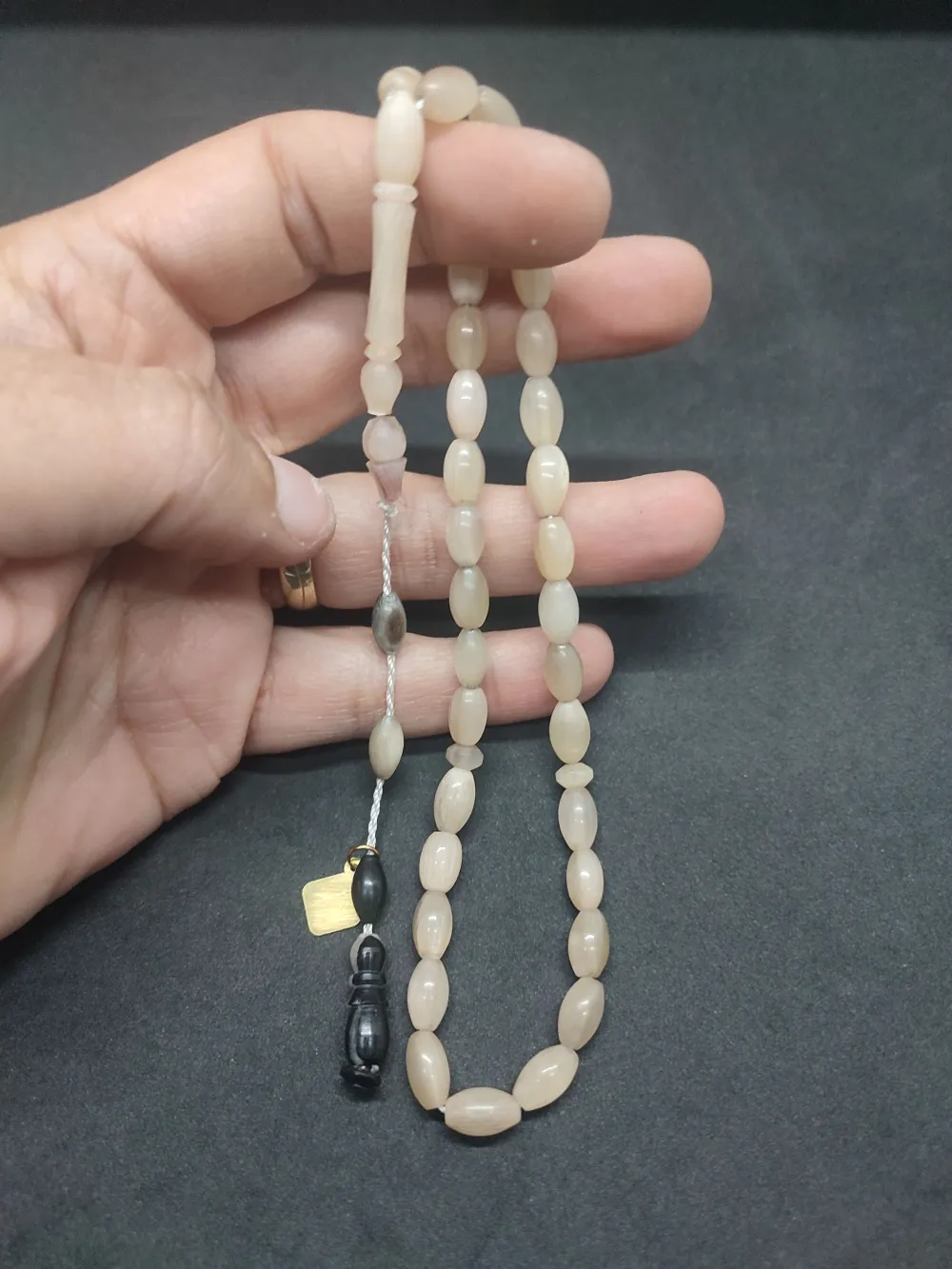 İskeçeli̇ Cemi̇l Usta Eseri̇ İnci̇ Beyazı El Boy Naturel Koç Boynuzu küçük resim 4