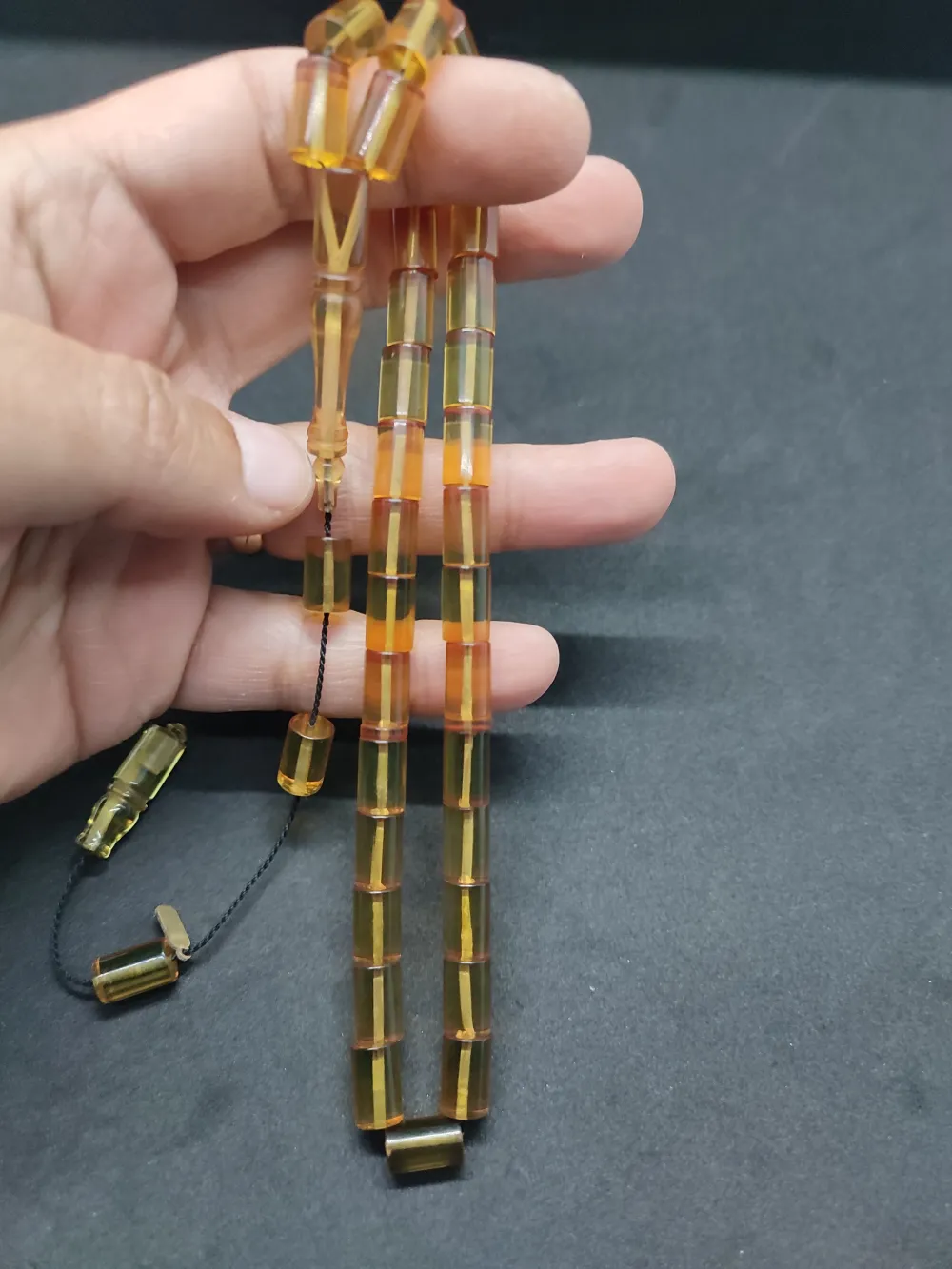 Uğur Şener Usta Eseri̇ 0.6 Şeffaf Deli̇m Çi̇ft Kat Ci̇lalı Ok Gi̇bi̇ Sıkma Kehri̇bar küçük resim 2