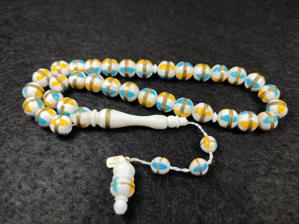 İskeçeli̇ Cemi̇l Usta İşi̇ İmzalı Fi̇ruze İşlemeli̇ Sarmal  Deve Kemi̇ği̇ küçük resim 2