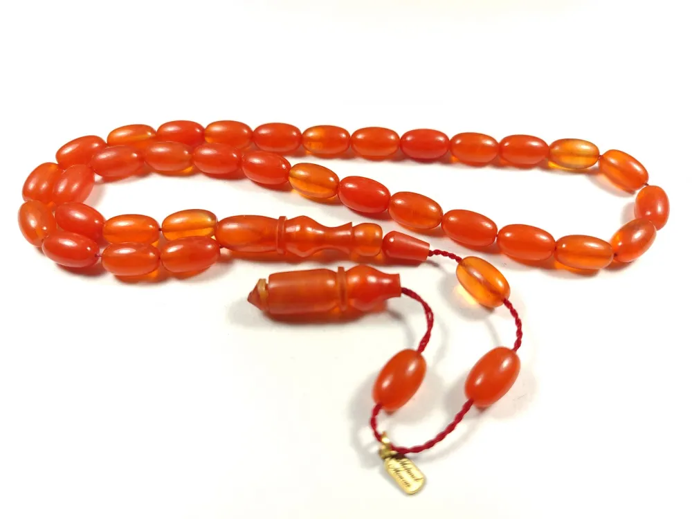 Mehmet Mercan Usta İşi̇ İmzalı Mühürlü Sıkma Kehri̇bar küçük resim 3