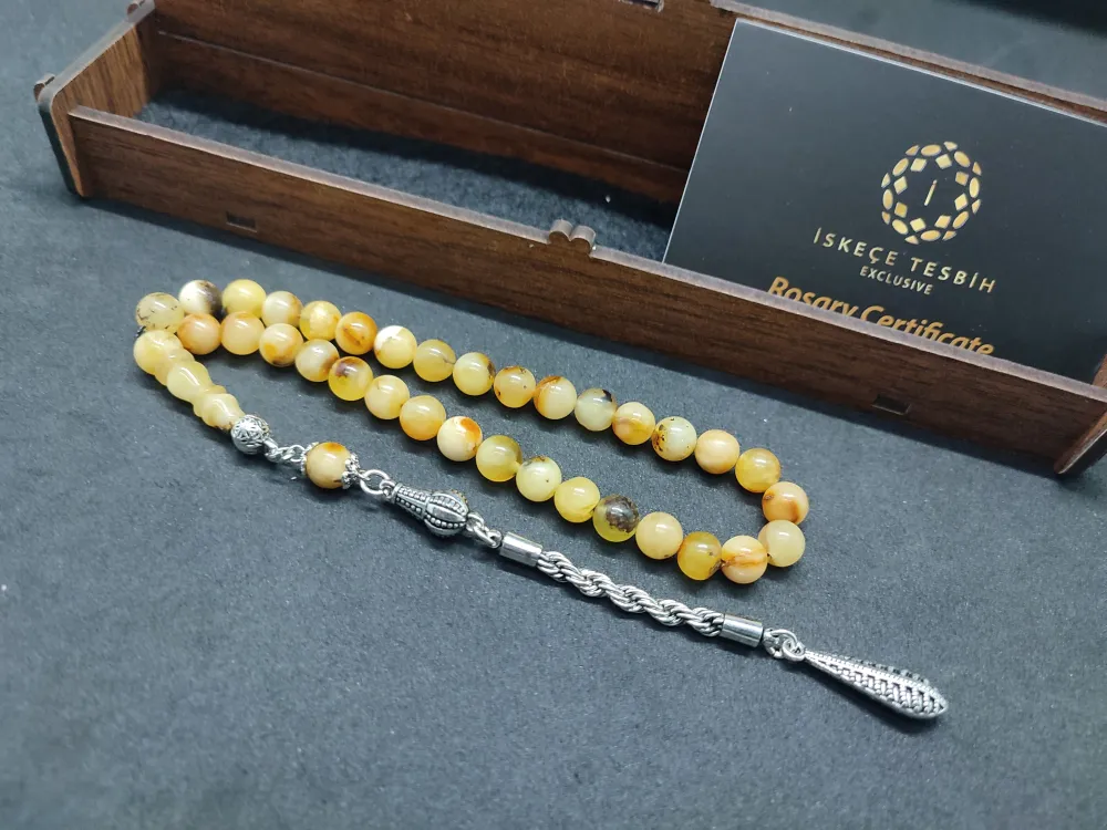 Ahşap Kutulu  6.75 Gr. Gümüş Püsküllü Toprak Fosi̇lli̇ 11.20 Gr. Rus Kaya Damla küçük resim 3