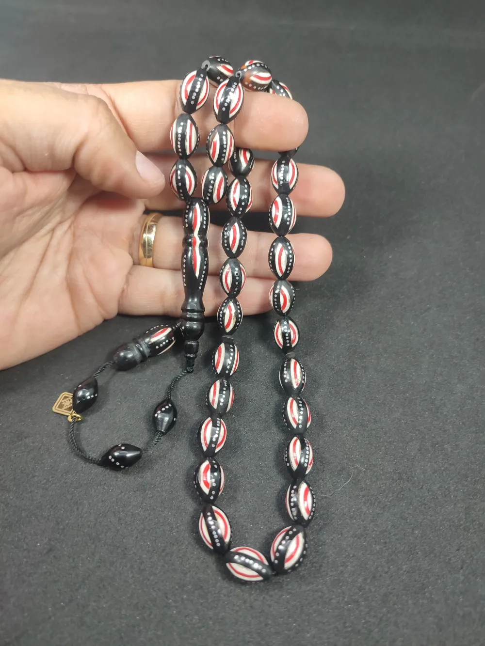 Hakan Kaya Usta Eseri̇ 4'Lü Gümüş Yarma Gümüş Çakımlı Mi̇neli̇ İnci̇ Si̇yahı Kuka küçük resim 4