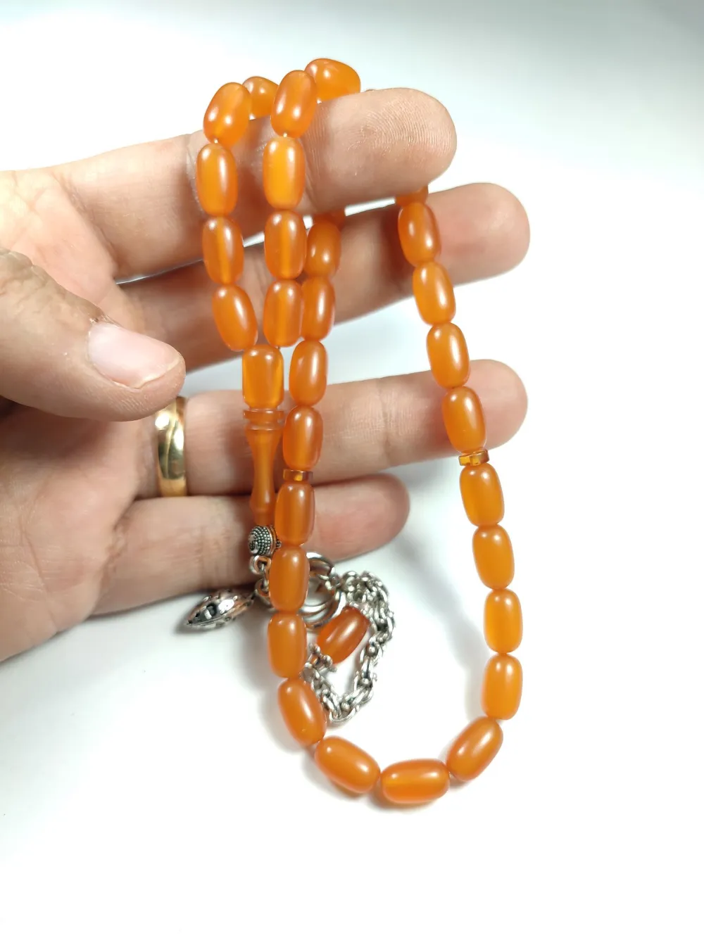 Alman Gümüş Püskül Kombi̇nli̇ Sıkma Kehri̇bar küçük resim 5