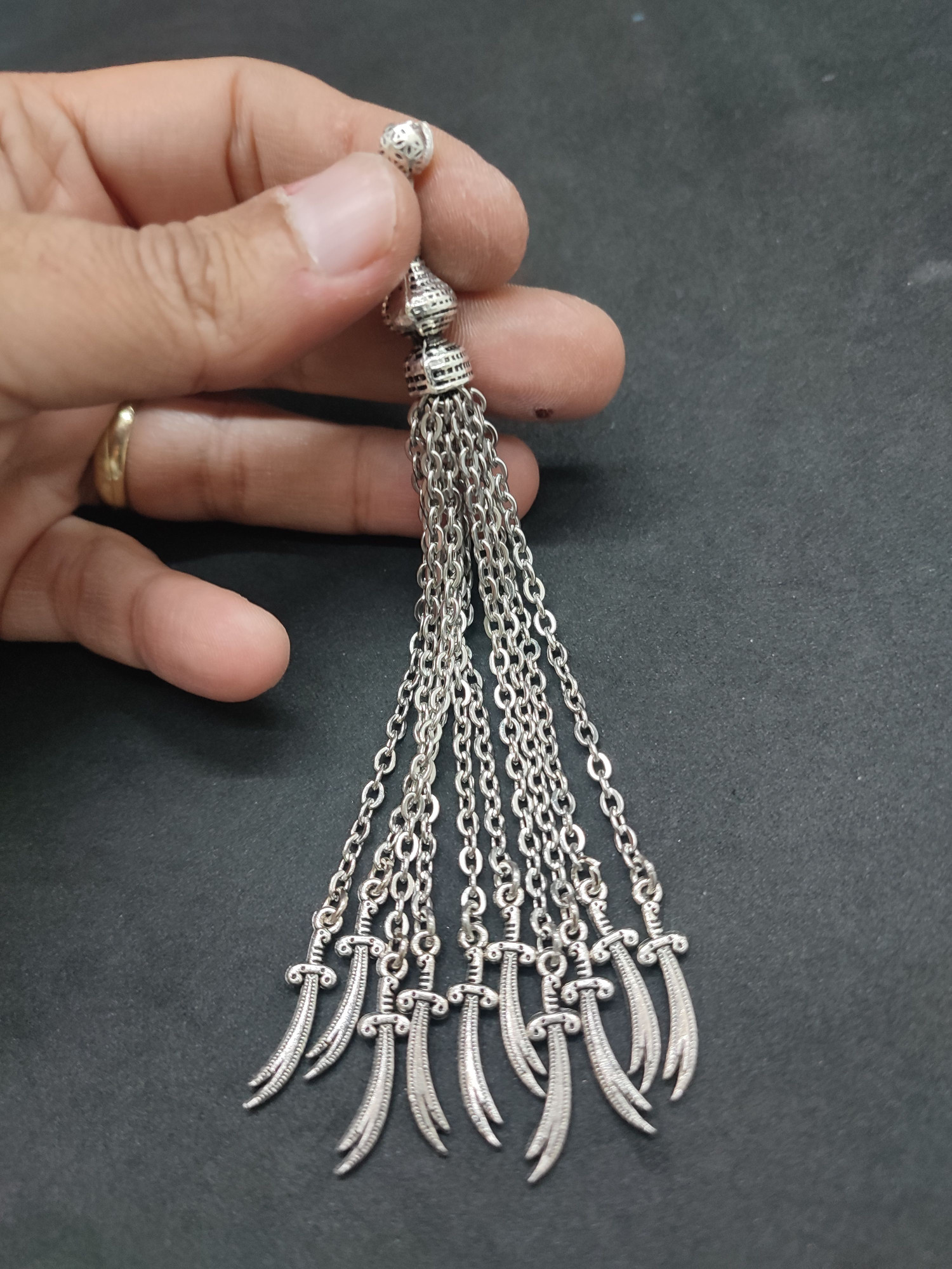 475 Ayar Gümüş Tesbi̇h Püskülü-1043 küçük resim 3