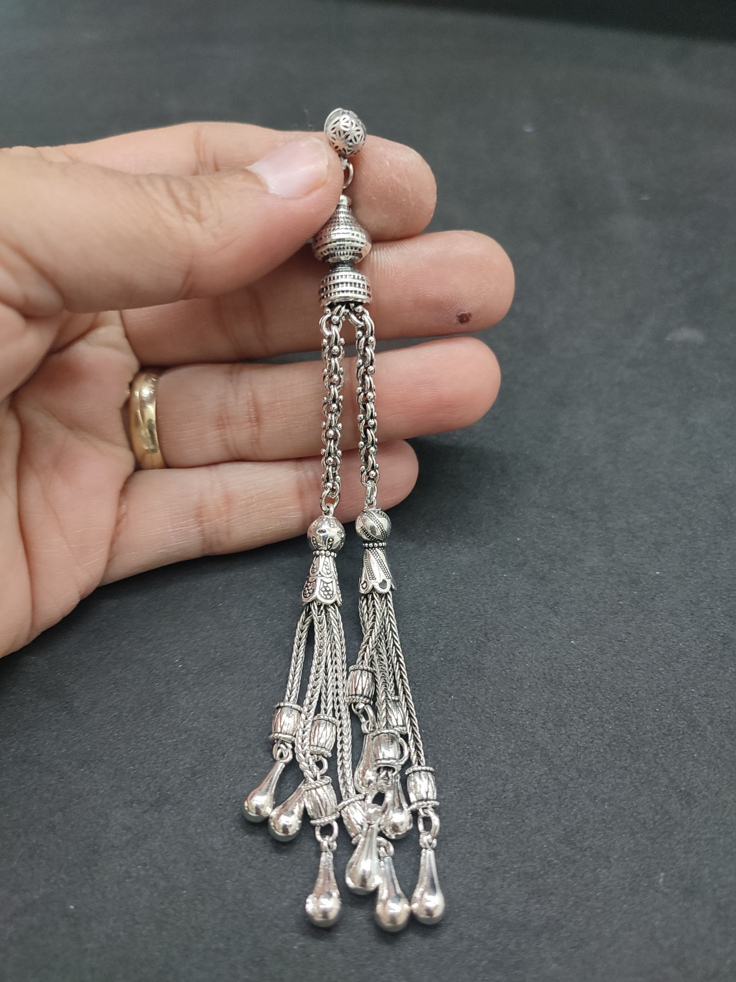 475 Ayar Gümüş Tesbi̇h Püskülü-1045 küçük resim 2