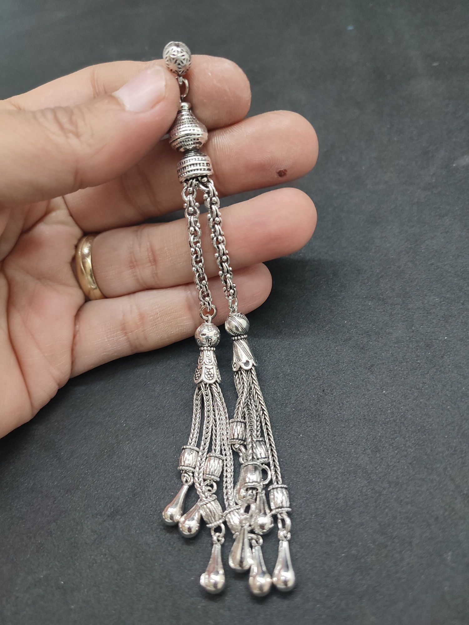 475 Ayar Gümüş Tesbi̇h Püskülü-1045 küçük resim 3