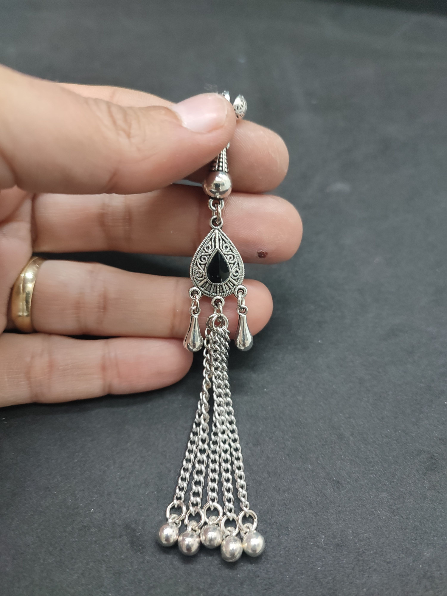 475 Ayar Gümüş Tesbi̇h Püskülü-1050 küçük resim 2