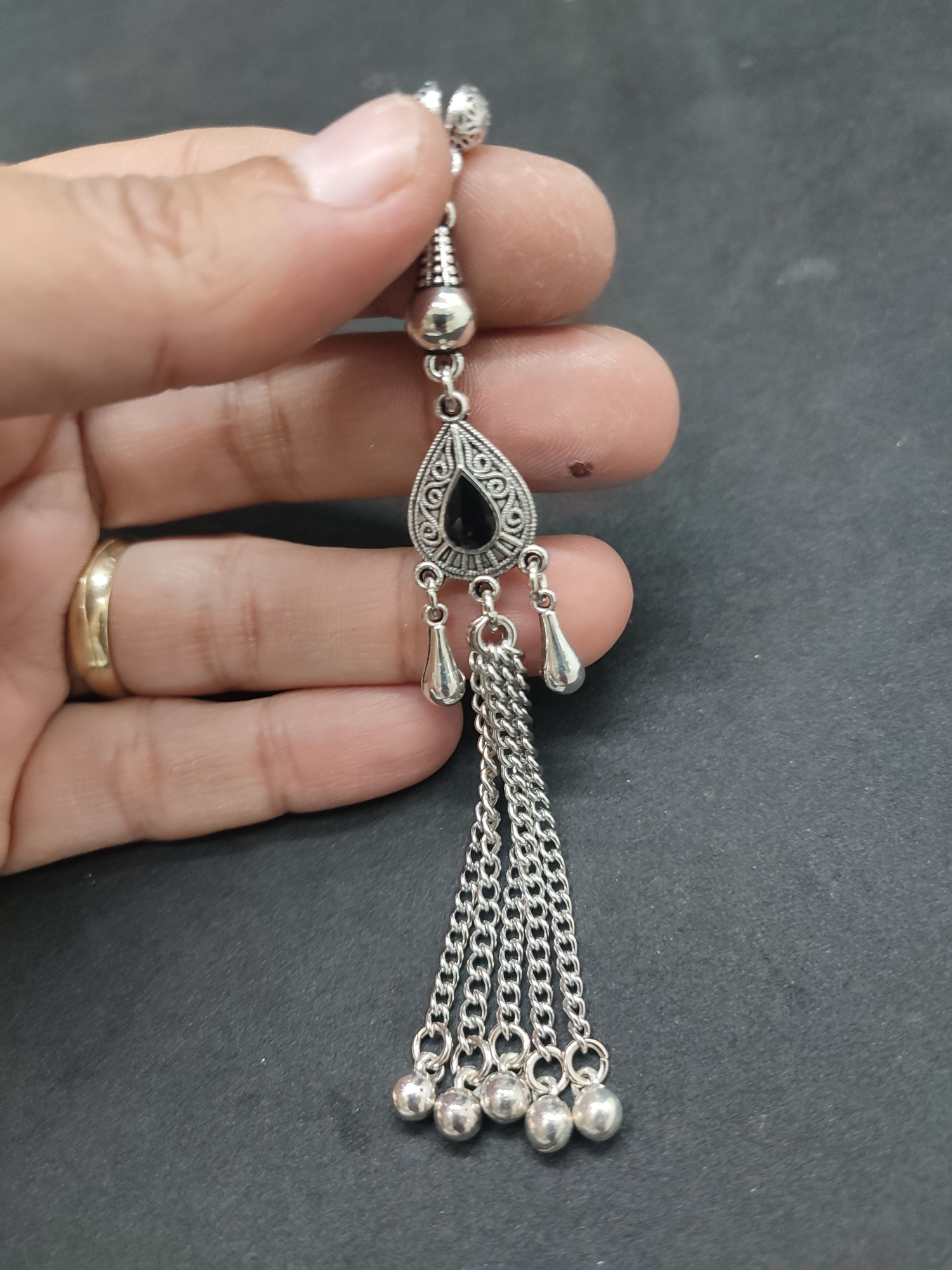 475 Ayar Gümüş Tesbi̇h Püskülü-1050 küçük resim 3