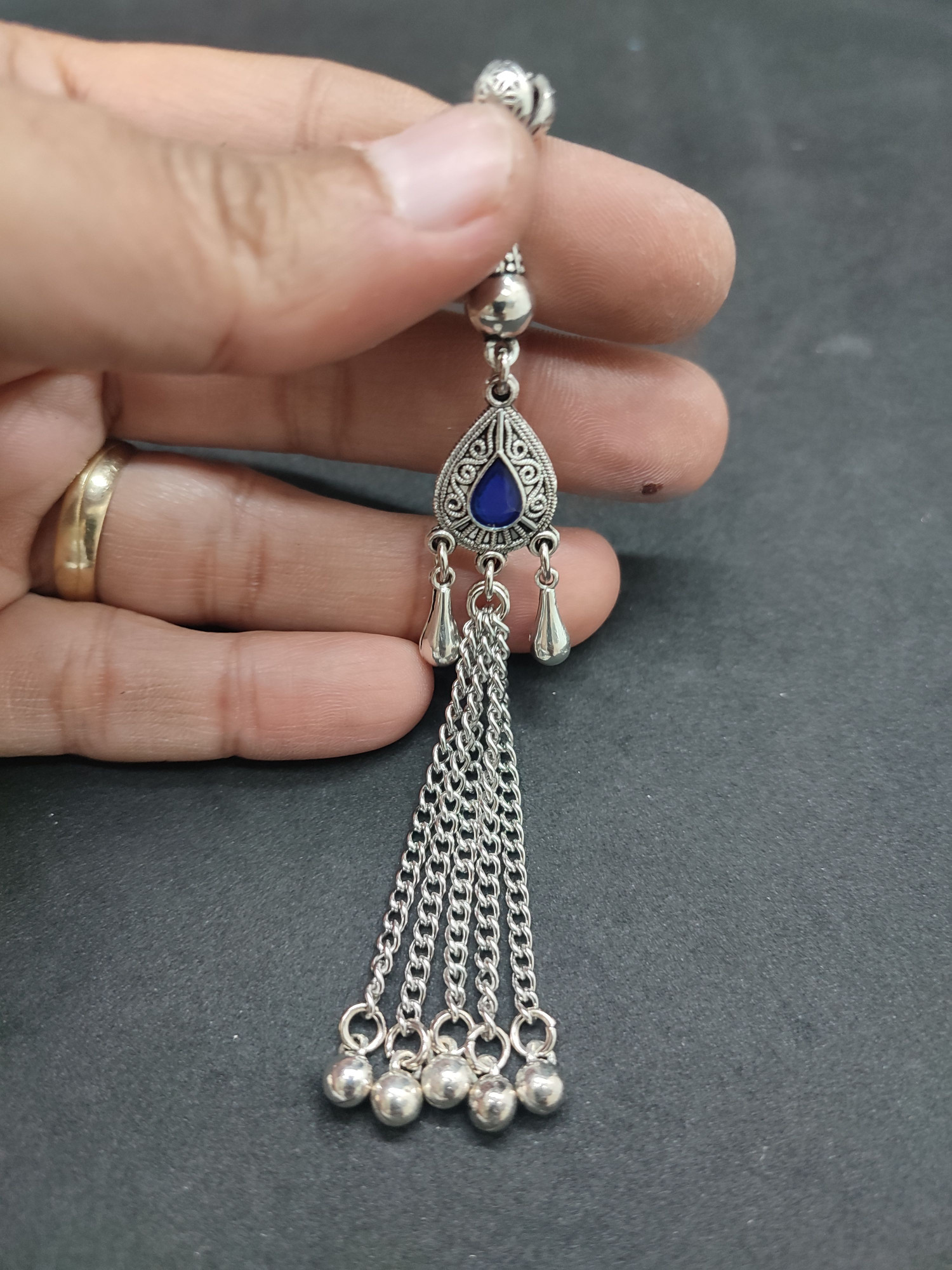 475 Ayar Gümüş Tesbi̇h Püskülü-1051 küçük resim 2