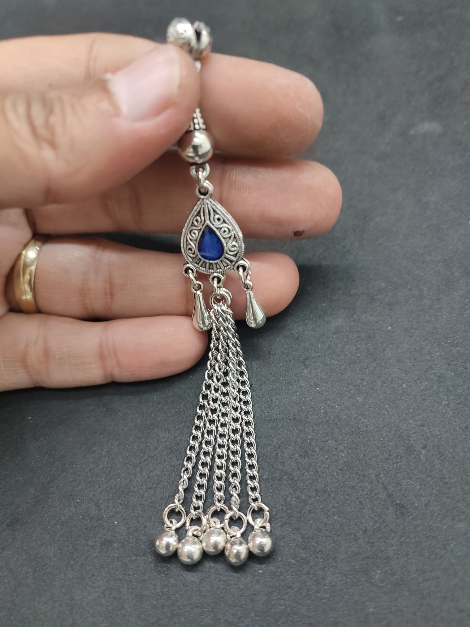 475 Ayar Gümüş Tesbi̇h Püskülü-1051 küçük resim 3