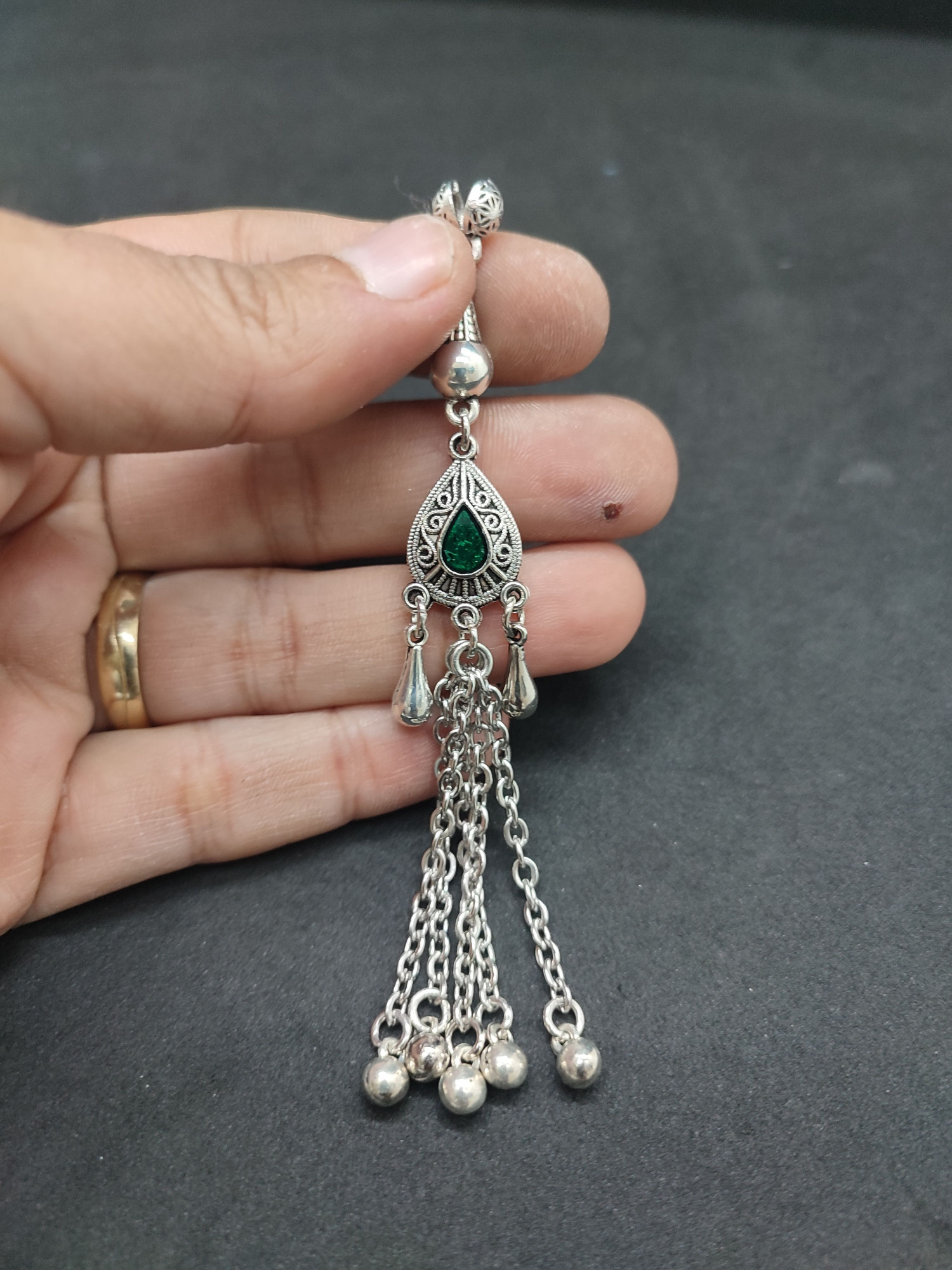 475 Ayar Gümüş Tesbi̇h Püskülü-1052 küçük resim 2