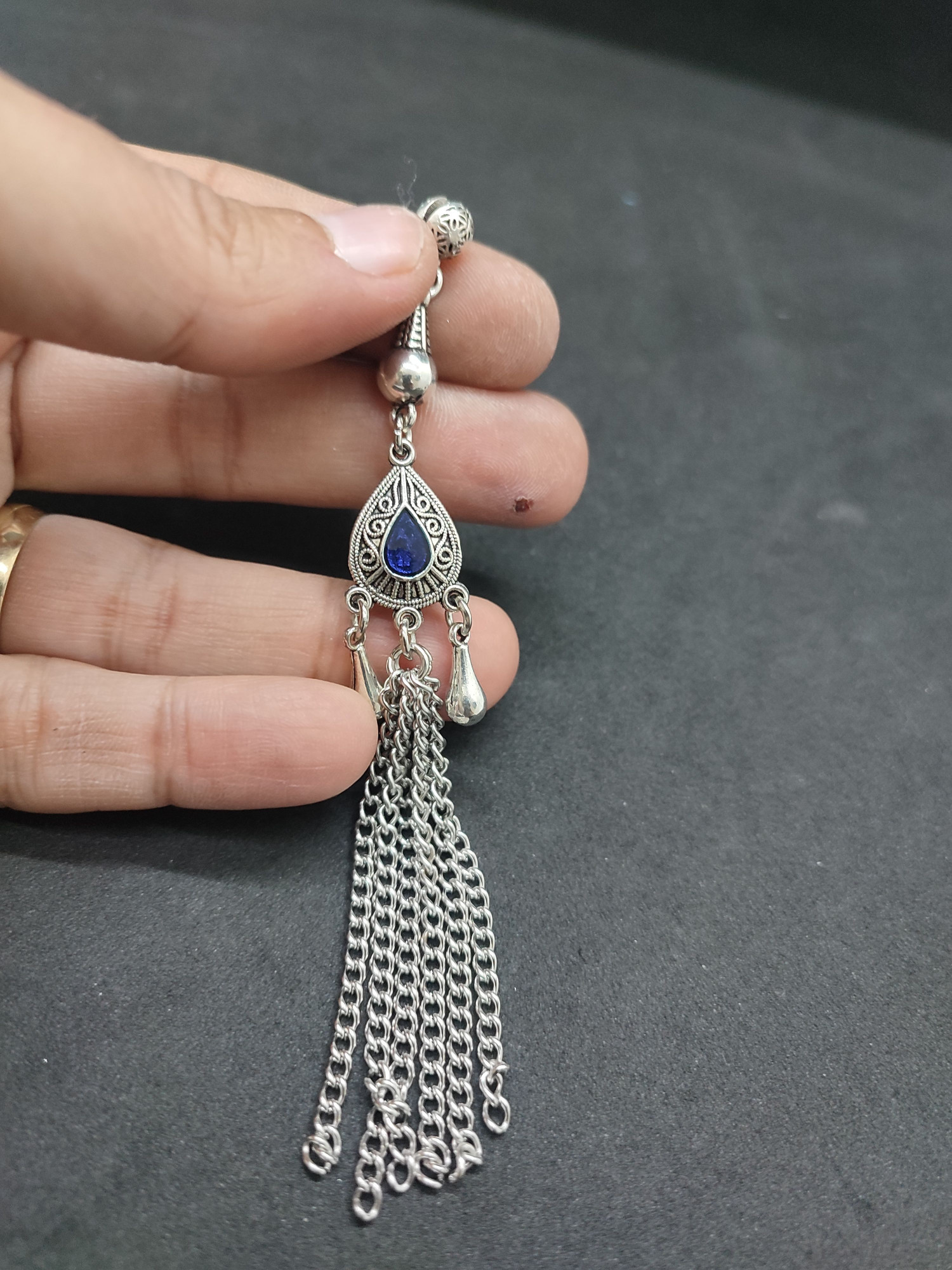 475 Ayar Gümüş Tesbi̇h Püskülü-1054 küçük resim 2