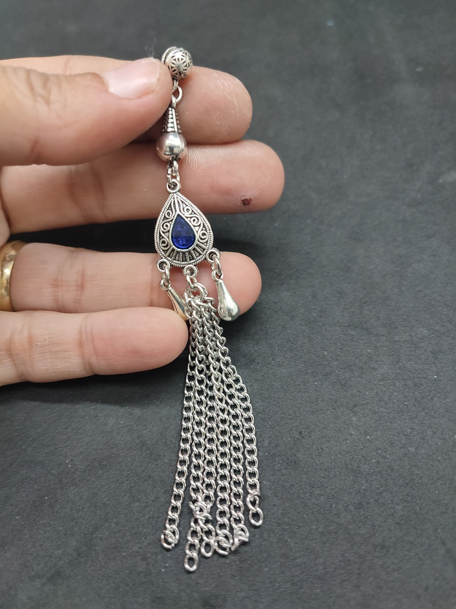 475 Ayar Gümüş Tesbi̇h Püskülü-1054 küçük resim 3